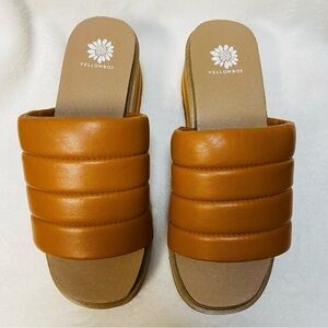 Yellow Box Sandals    Platform Slide  Women’s Size 7.5 Brown And Tan